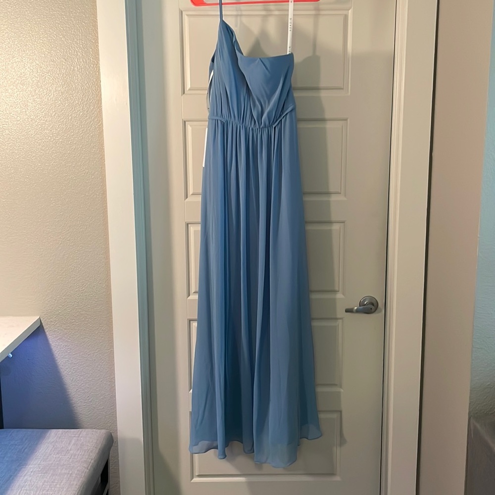 Azazie steel blue wedding/bridesmaid dress